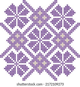 Seamless Ukrainian folk patterns, cross-stitch imitation. Patterns consist of ancient Ukrainian amulets
