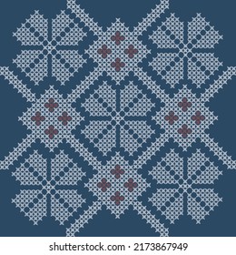 Nahtlose ukrainische Volksmuster, Kreuzstich-Imitation. Die Muster bestehen aus alten ukrainischen Amulette
