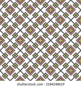 Seamless Ukrainian folk patterns, cross-stitch imitation. Patterns consist of ancient Ukrainian amulets
