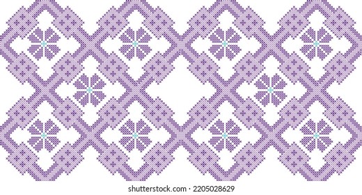 Seamless Ukrainian folk patterns, cross-stitch imitation. Patterns consist of ancient Ukrainian amulets
