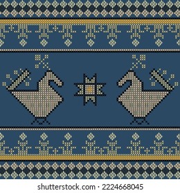 Nahtlose ukrainische Volksmuster, Kreuzstich-Imitation. Die Muster bestehen aus alten ukrainischen Amulette