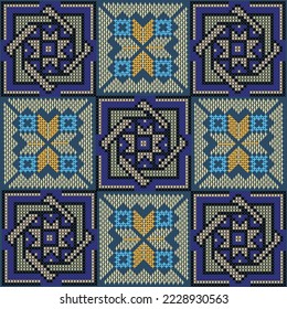 Seamless Ukrainian folk patterns, cross-stitch imitation. Patterns consist of ancient Ukrainian amulets
