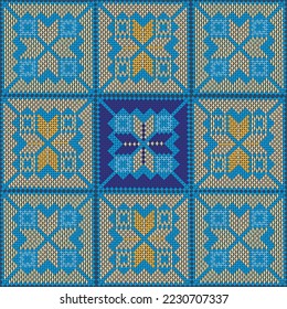Seamless Ukrainian folk patterns, cross-stitch imitation. Patterns consist of ancient Ukrainian amulets
