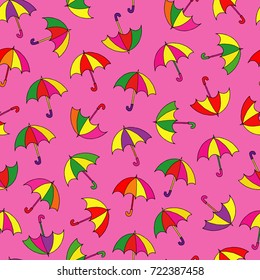 seamless umbrella pattern. Hand drawn