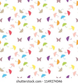 Seamless umbrella pattern on white background.eps 10