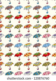 seamless umbrella pattern,cartoon vector illustration
