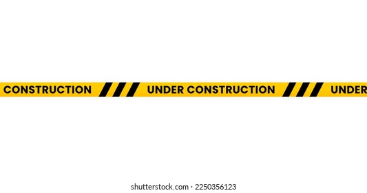 Seamless under construction line vector or simple under construction line isolated on white background. The boundary line is under repair. Best Seamless under construction line vector for your design.