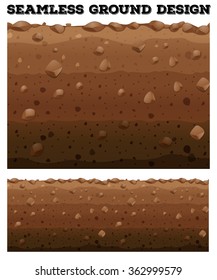 Seamless underground with different layers illustration