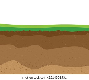 Sin fisuras bajo tierra con diferentes capas ilustración de stock. Diseño sin fisuras con hierba y bajo tierra ilustración de stock