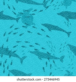 Seamless underwater pattern   