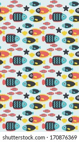 seamless underwater pattern design. vector illustration