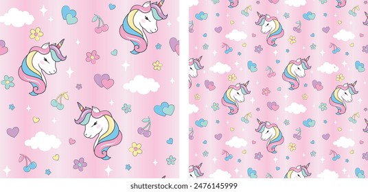 Seamless unicorn app pattern background