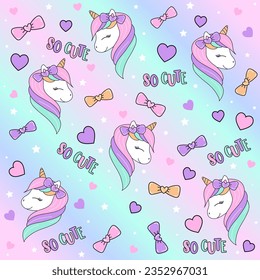 seamless unicorn graphic with hearts