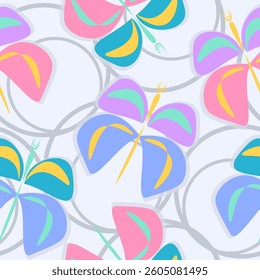 seamless unicorn pattern for textile Vector illustration in vintage style.