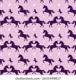 Seamless Unicorn Silhouette Pink Repeat