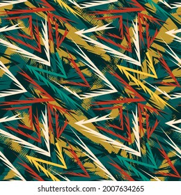 Seamless unique abstract geometry pattern with curved elements