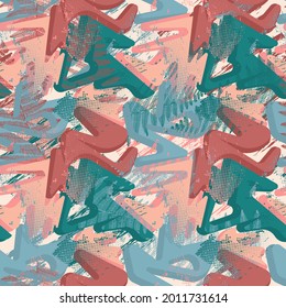 Seamless unique abstract geometry pattern with wave shapes