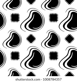 Seamless unique abstract shape in black and white