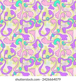 Seamless unique abstract vector artwork with colorful patterns