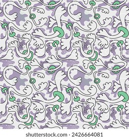 Seamless unique abstract vector artwork with colorful patterns