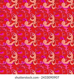 Seamless unique abstract vector artwork with colorful patterns