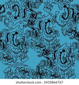 Seamless unique abstract vector artwork with colorful patterns