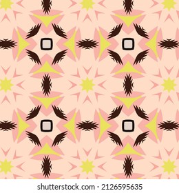 Seamless Unique pattern for carpet and rug, brown and yellow color abstract vector illustration