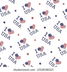 Seamless United States flag pattern with grunge texture, American flag vector, United States flag, US product stickers, Symbols of USA, national independence day 4th July badges.