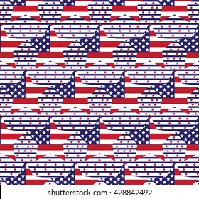Seamless United States vector flag in a star