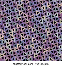 Seamless Unsaturated Colorful Diagonal Purple Veri Peri Violet Triangles Black Background Vector Pattern