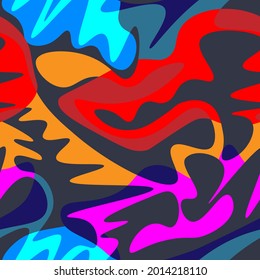 Patrón abstracto inusual sin igual con formas caóticas onduladas