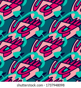 Seamless unusual backdrop with hand draw abstract pattern.