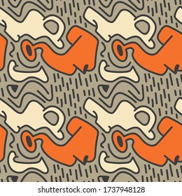 Seamless unusual backdrop with hand draw abstract pattern.