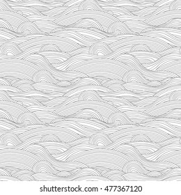 Seamless unusual pattern with waves. Can be used for wallpaper, pattern fills, greeting cards, webpage backgrounds, wrapping paper or fabric. Vector illustration. EPS 10