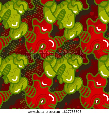 Seamless urban backdrop with abstract hand drawn colorful pattern