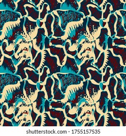 Seamless urban backdrop with chaotic abstract hand draw pattern.