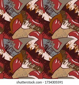 Seamless urban backdrop with creative abstract pattern.