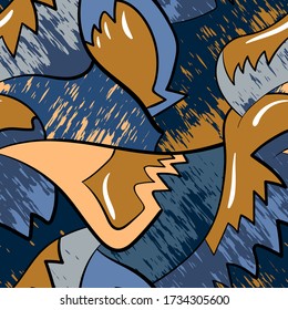 Seamless urban backdrop with creative abstract pattern.