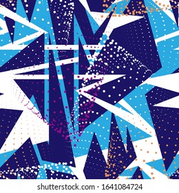 Seamless urban background with abstract geometry pattern with dots.
