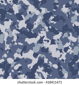 Seamless urban blue camo pattern vector