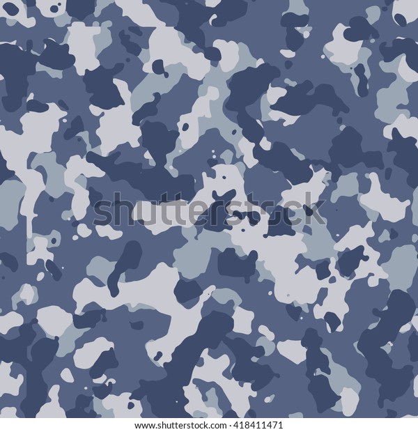 Seamless Urban Blue Camo Pattern Vector Stock Vector (Royalty Free ...