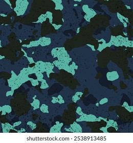 Seamless urban blue camouflage pattern vector