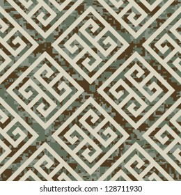 Seamless Urban Camo Greek Key Background Pattern