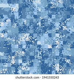 Seamless urban camouflage pattern. The pixel pattern in the foreground