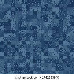 Seamless urban camouflage pattern. The pixel pattern in the foreground