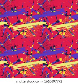 Seamless urban chaotic pattern. Modern style.