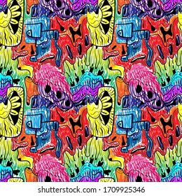 Seamless urban colorful pattern for creative ideas.