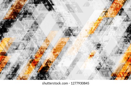 Seamless Urban Geometric Grunge Background. Rough Geometry Pattern. Dirty Grunge Style Background. Sporty Fashion Pattern.