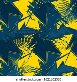 Seamless urban pattern with curved chaotic elements.