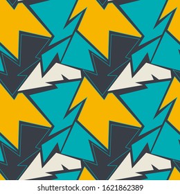 Seamless urban pattern with curved chaotic elements.